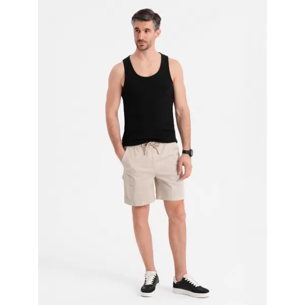  Pánske šortky OMBRE OM-SRCG-0194 KRÉM 