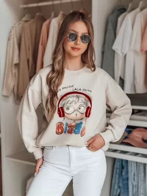 Dámska mikina DSTREET LALA VIBE BY1506 BÉŽOVÝ