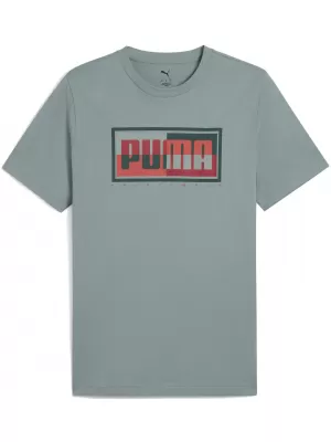 Pánske tričko PUMA GRAPHICS BOX TEE 684827_30 ZELENÝ MESIAC