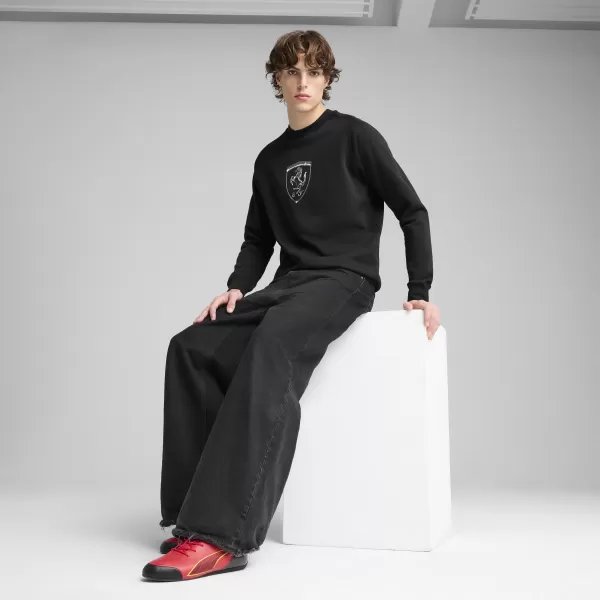  Pánska mikina PUMA FERRARI RACE BIG SHIELD CREW 630193_01 PUMA BLACK 