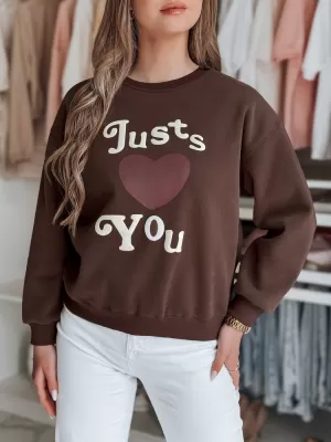 Dámska mikina DSTREET JUST LOVE YOU BY1477 KARAMEL