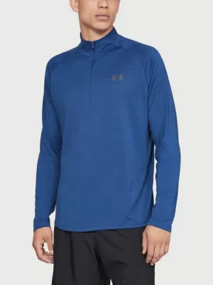 Pánske tričko UNDER ARMOUR TECH 1/2 ZIP 2.0 1328495-400 MODRÁ