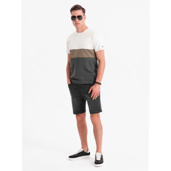  Pánske šortky OMBRE OM-SRDS-0192 ČIERNA 