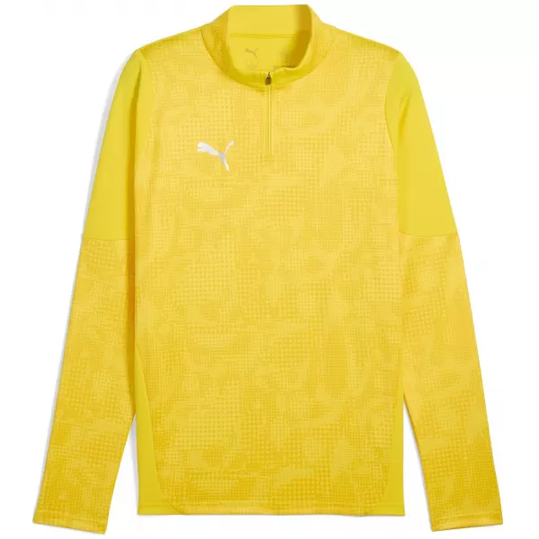  Pánska mikina PUMA TEAMCUP TRAINING 1/4 ZIP TOP 659164_07 FASTER YELLOW/ RÝCHLEJŠIE ŽLTÉ/PUMOVÉ STRIEBRO 