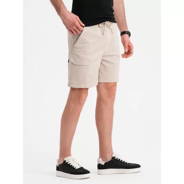  Pánske šortky OMBRE OM-SRCG-0194 KRÉM 
