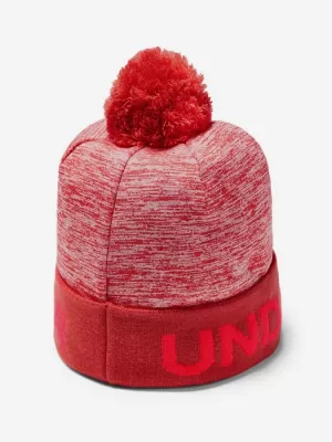 Chlapčenská čiapka UNDER ARMOUR BOYS GAMETIME POM BEANIE 1345388-646 ČERVENÁ