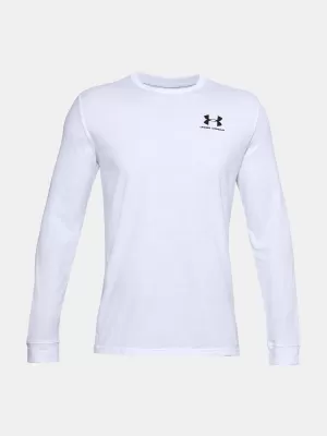 Pánske tričko UNDER ARMOUR SPORTSTYLE LEFT CHEST LS 1329585-100 BIELA
