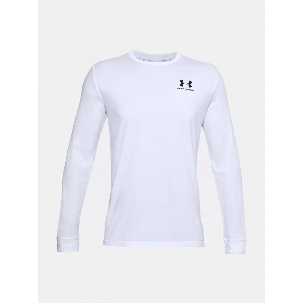  Pánske tričko UNDER ARMOUR SPORTSTYLE LEFT CHEST LS 1329585-100 BIELA 