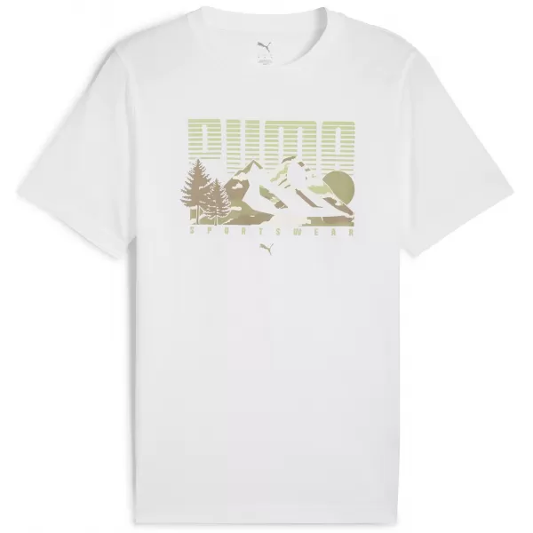  Pánske tričko PUMA GRAPHICS MOUNTAIN TEE 684828_02 PUMOVÁ BIELA 
