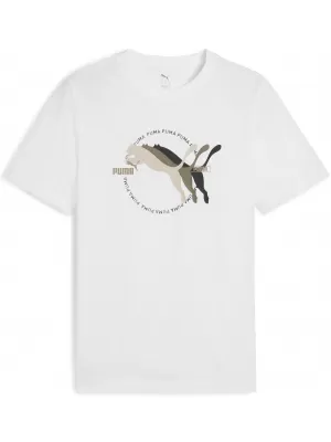 Pánske tričko PUMA GRAPHICS MULTIPLE LOGO TEE 684826_02 PUMOVÁ BIELA