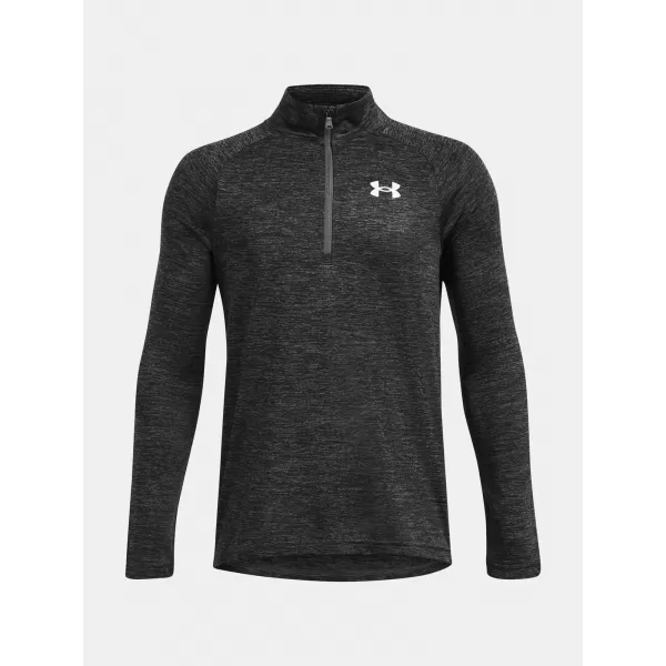  Chlapčenské tričko UNDER ARMOUR TECH 2.0 1/2 ZIP 1363286-026 SIVÁ 