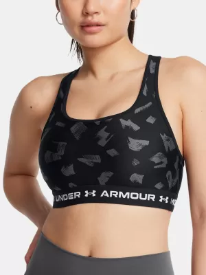 Dámska podprsenka UNDER ARMOUR CROSSBACK MID PRINT 1361042-009 ČIERNA