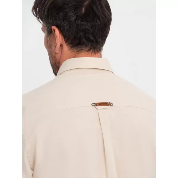  Pánska košeľa OMBRE OM-SHCS-0134 KRÉM 