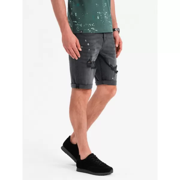  Pánske šortky OMBRE OM-SRDS-0186 SIVÁ 