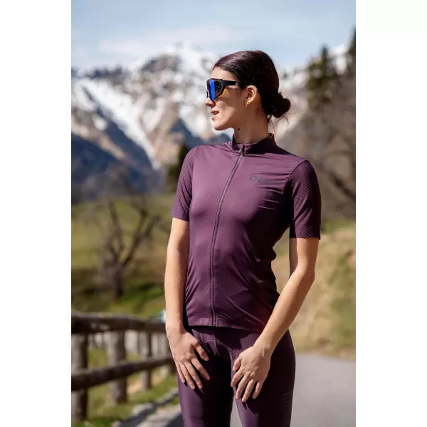  Dámsky cyklistický dres NORDBLANC MILE NBSLF8216 TMAVO FIALOVÁ 
