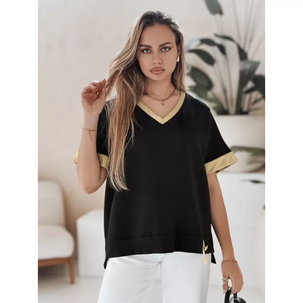  Dámske tričko DSTREET SHINE LOVE UY2912 ČIERNA 