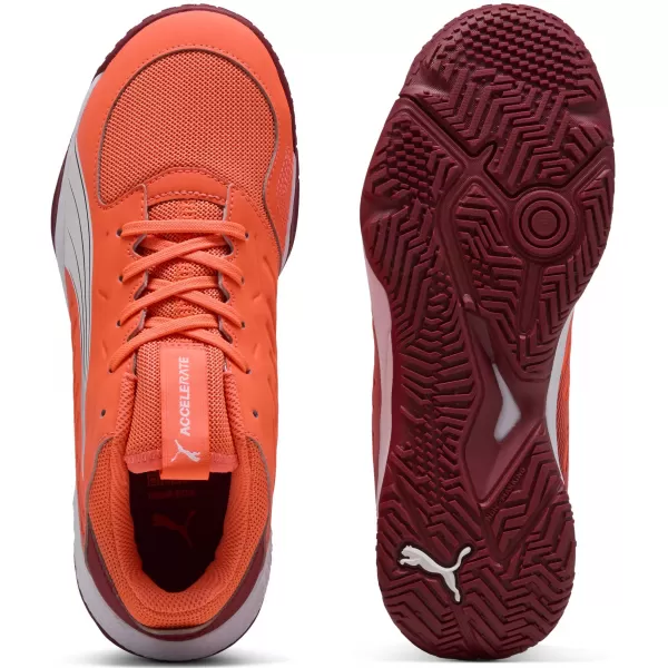  Detská obuv PUMA ACCELERATE JR 108302_01 ČERVENÁ/BIELA/TMAVÁ KARMÍNKA/ČIERNA 
