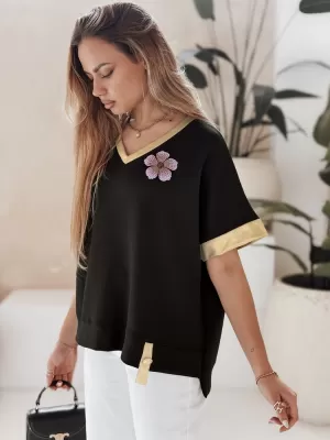 Dámske tričko DSTREET SHINE LOVE UY2912 ČIERNA