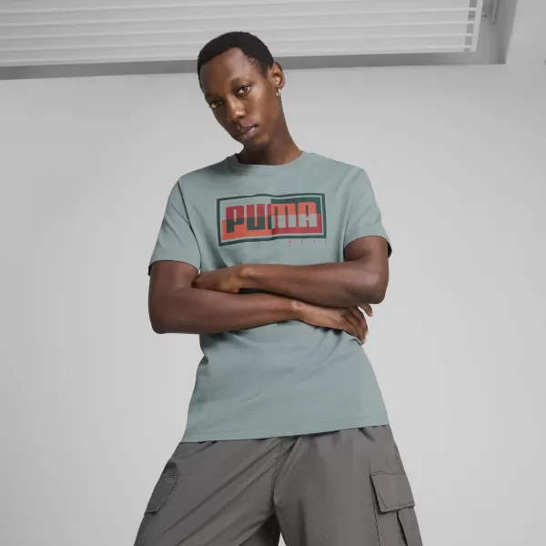  Pánske tričko PUMA GRAPHICS BOX TEE 684827_30 ZELENÝ MESIAC 