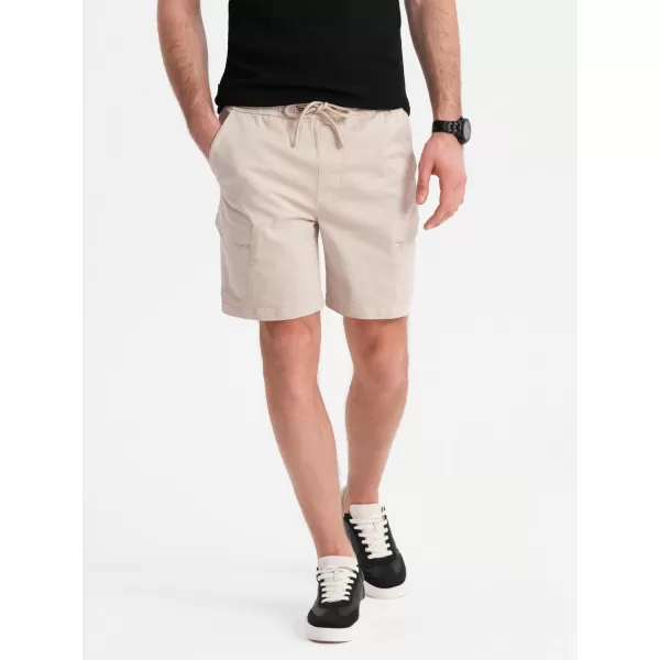  Pánske šortky OMBRE OM-SRCG-0194 KRÉM 