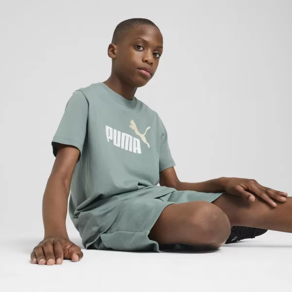  Detské tričko PUMA ESS 2 COLOR NO.1 LOGO TEE 685778_30 ZELENÝ MESIAC 