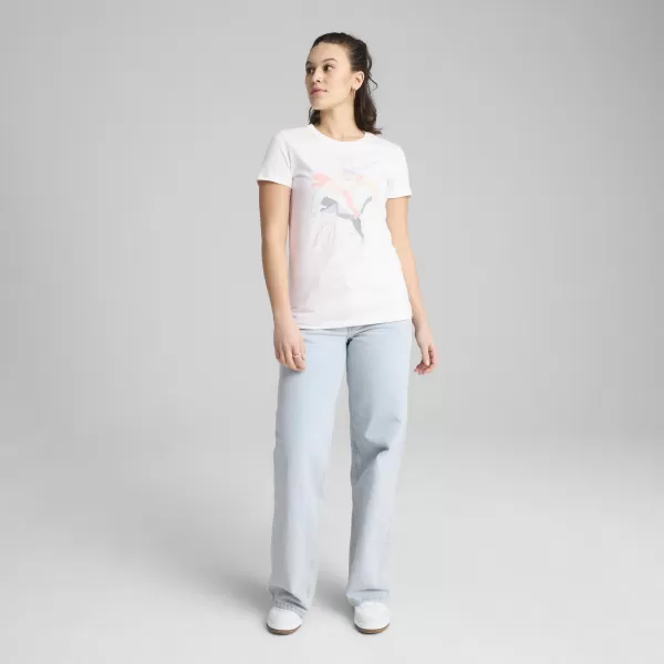  Tričko PUMA GRAPHICS BRANDED LEAF TEE 685082_02 PUMOVÁ BIELA 
