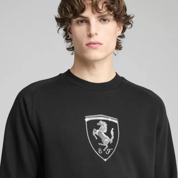  Pánska mikina PUMA FERRARI RACE BIG SHIELD CREW 630193_01 PUMA BLACK 