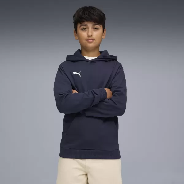  Mikina PUMA TEAMGOAL CASUALS HOODY JR 658619_06 PUMA NAVY/PUMA WHITE 