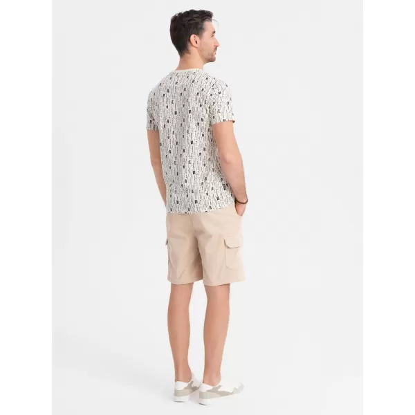  Pánske šortky OMBRE OM-SRCG-0190 BÉŽOVÁ 