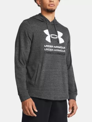Pánska mikina UNDER ARMOUR RIVAL TERRY GRAPHIC HOOD 1386047-025 SIVÁ
