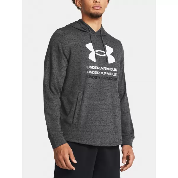  Pánska mikina UNDER ARMOUR RIVAL TERRY GRAPHIC HOOD 1386047-025 SIVÁ 