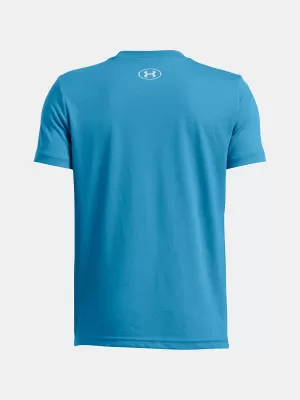 Chlapčenské tričko UNDER ARMOUR B LOGO WORDMARK SS 1389963-452 MODRÁ