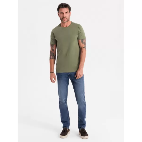  Pánske tričko OMBRE OM-TSBS-0236 KAKI 