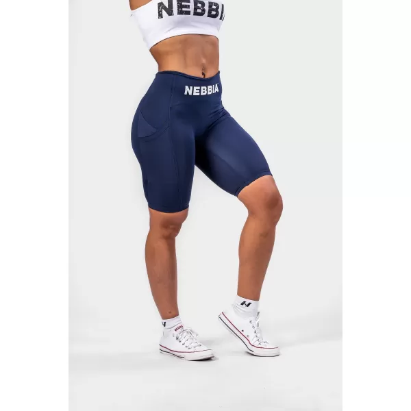  GYM THERAPY 628 DARK BLUE Nebbia 10-palcové cyklistické šortky s vysokým pásom 