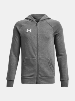 Chlapčenská mikina UNDER ARMOUR RIVAL FLEECE FZ HOODIE 1379794-025 SIVÁ
