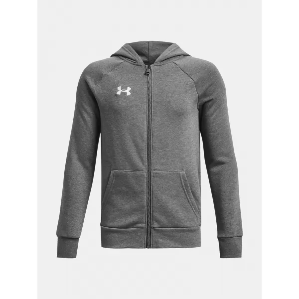  Chlapčenská mikina UNDER ARMOUR RIVAL FLEECE FZ HOODIE 1379794-025 SIVÁ 