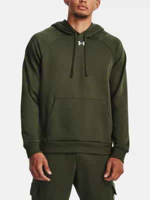 Pánska mikina UNDER ARMOUR RIVAL FLEECE HOODIE 1379757-390 ZELENÁ