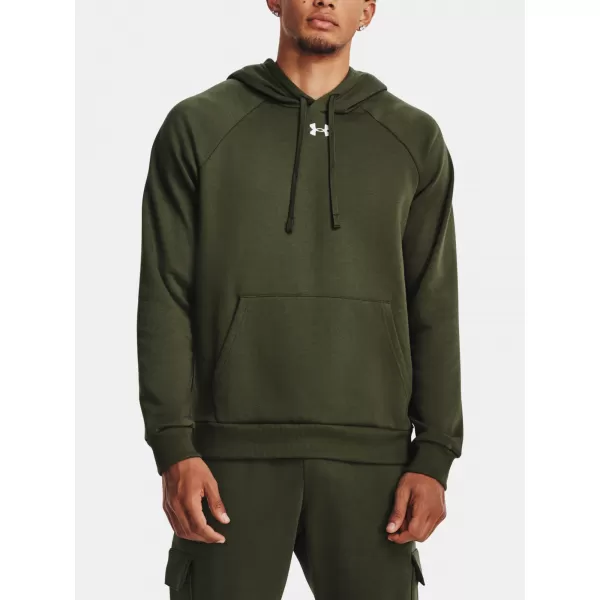  Pánska mikina UNDER ARMOUR RIVAL FLEECE HOODIE 1379757-390 ZELENÁ 