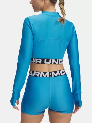 Dámske tričko UNDER ARMOUR HEATGEAR RIB 1/4 ZIP LS 1388692-453 MODRÁ