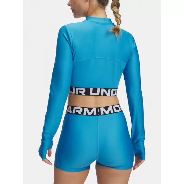  Dámske tričko UNDER ARMOUR HEATGEAR RIB 1/4 ZIP LS 1388692-453 MODRÁ 
