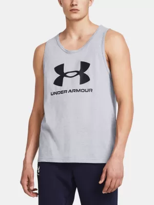 Pánske tielko UNDER ARMOUR SPORTSTYLE LOGO TANK 1382883-035 SIVÁ