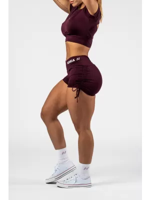 Push-up šortky so šnurovaním STRONG BEAUTY 429 DARK RED Nebbia