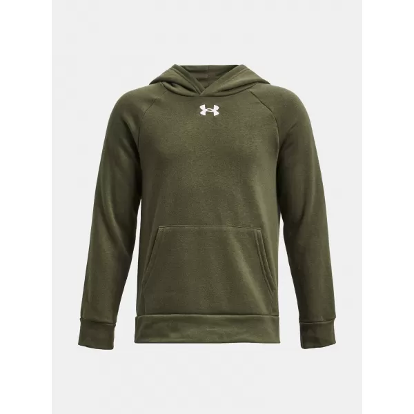  Chlapčenská mikina UNDER ARMOUR RIVAL FLEECE HOODIE 1379792-390 ZELENÁ 