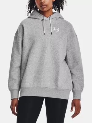 Dámska mikina UNDER ARMOUR ESSENTIAL FLC OS HOODIE 1379495-012 SIVÁ