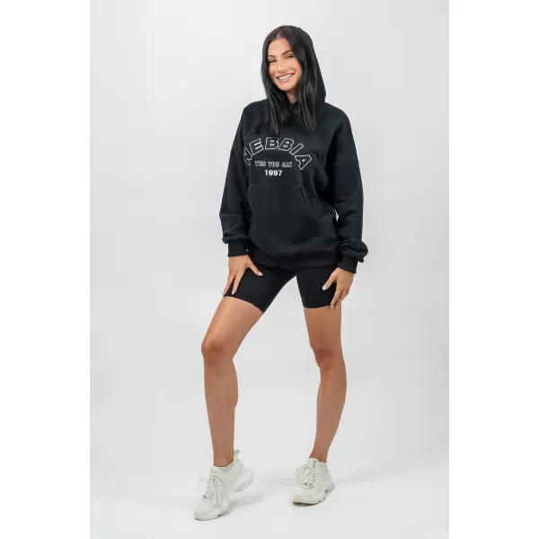  Oversize mikina s kapucňou GYM RAT 256 BLACK Nebbia 