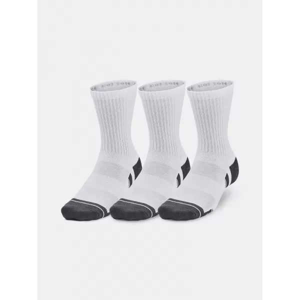  Ponožky UNDER ARMOUR PERFORMANCE COTTON 3P MID 1379530-100 BIELA 