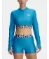 Dámske tričko UNDER ARMOUR HEATGEAR RIB 1/4 ZIP LS 1388692-453 MODRÁ