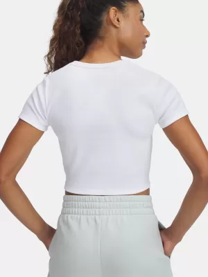 Dámske tričko UNDER ARMOUR RIVAL RIB BABY TEE 6000264-100 BIELA