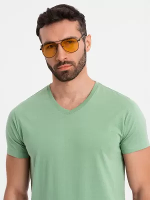 Tričko OMBRE OM-TSBS-0237 ZELENÝ