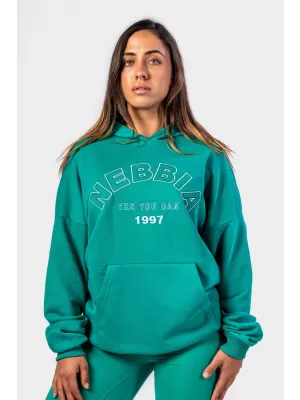 Oversize mikina s kapucňou GYM RAT 256 GREEN Nebbia
